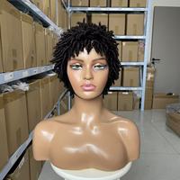 Perruques Courtes Femme Prix Usine en Gros Coupe Pixie Cheveux Noirs Naturels Frange Brun Foncé Fabriquées à la Machine Réglables