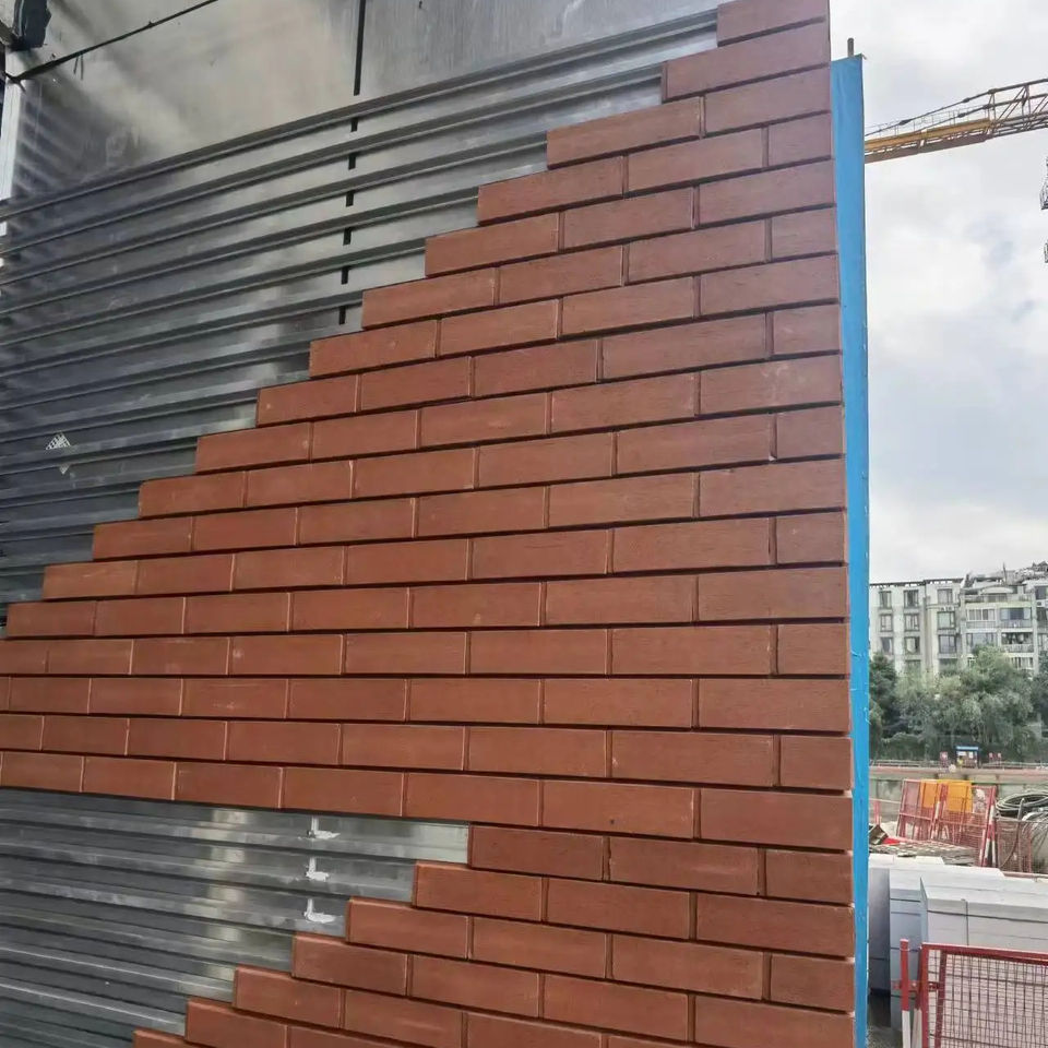 Exterior Wall Cladding with Dry Hanging Clay Bricks