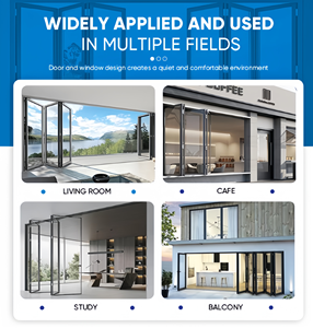 <span class=keywords><strong>Porta</strong></span> Pieghevole in Alluminio a Doppio Vetro Moderna per Esterni, Porte Scorrevoli in Vetro per Patio e Spazi Esterni - Product Image 6