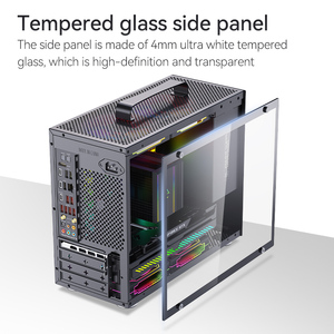 SNOWMAN CS013 Mid-Tower Pc Case Diseño de vidrio lateral con mango Carcasa de aleación de aluminio negro, compatible con fuente de alimentación frontal de - Product Image 4