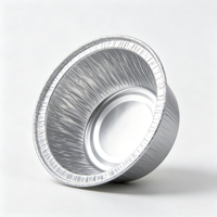 Boîte ronde en aluminium de qualité alimentaire, jetable, sans couvercle, pour barbecue, œufs à la vapeur, pouding