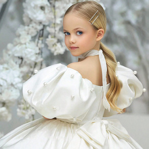 Vestido <span class=keywords><strong>de</strong></span> Princesa con Mangas Abullonadas y Adornos <span class=keywords><strong>de</strong></span> Perlas <span class=keywords><strong>para</strong></span> Niñas, Ideal <span class=keywords><strong>para</strong></span> Bodas, Fiestas <span class=keywords><strong>de</strong></span> Cumpleaños y Recitales <span class=keywords><strong>de</strong></span> Piano - Product Image 3