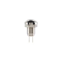 Interrupteur à bouton-poussoir momentané 8 mm 36 V 2 A étanche, petit bouton-poussoir rond de réinitialisation en acier inoxydable chromé 2 broches