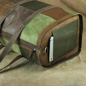 Sac de voyage rétro Andong en cuir Crazy Horse, sacs à bandoulière en cuir de vachette véritable, sacs à main, bagages, sacs d'affaires avec surpiqûres - Product Image 4
