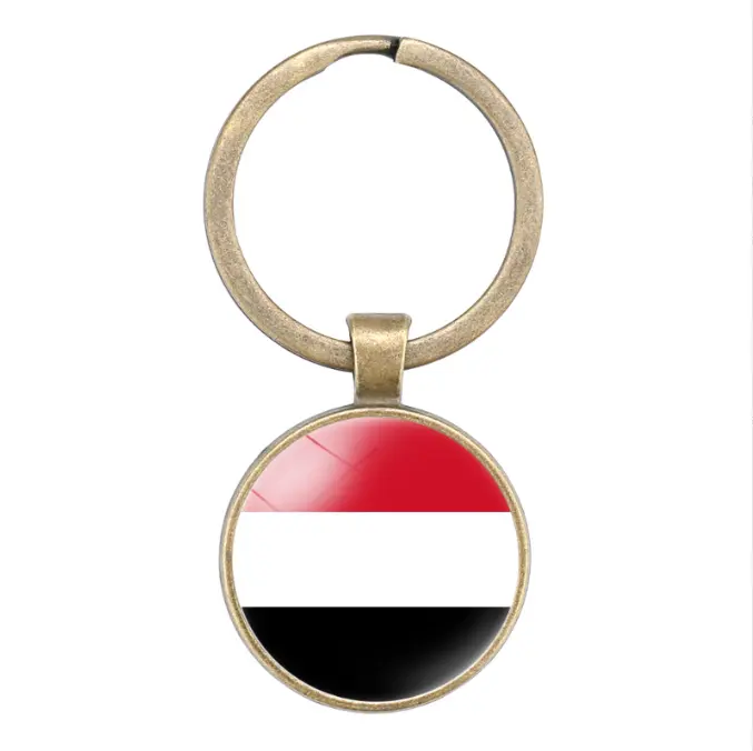 Portachiavi portachiavi con bandiera di Yemen di alta qualità, portachiavi in stile retrò