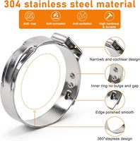 Kit de 117 colliers de serrage à oreille simple en acier inoxydable 304, 16 tailles, 5,3-48,5 mm, Colliers de serrage pour tuyaux