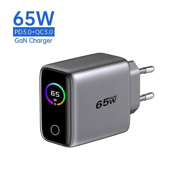 Tommox 65W USB-C Fast Chargers with Display Mobile USB C Charger Type c for Phone Tablet Laptop-Universal Use Gan Wall Charger