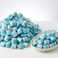 Bonbons en vrac en forme de dessin animé, saveur acidulée, rouleaux de gommes à mâcher aux framboises bleues, fabrication directe OEM/ODM