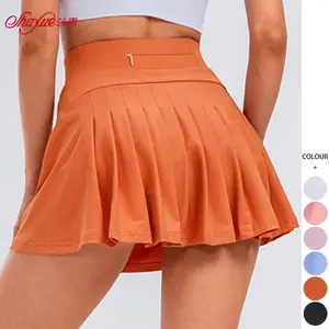 Custom Women High Waist Tennis Skirts With Pockets Shorts Athletic Golf Fitness Running Workout Sports Skirt