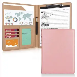 Custom A4 conference contract document storage file organizer case leather document folder