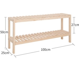 Natural Solid Wood Display Shelf Storage for Plant or Children Book Shelf