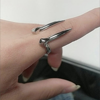 Anneau ouvert de dents de vampire couleur argent antique pour femmes hommes rétro créatif Hiphop anneaux réglables Punk bijoux de fête