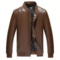 Vestes en cuir PU classiques décontractées pour hommes, durables, vente en gros
