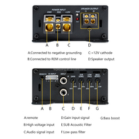 Mini amplificateur de voiture 600W classe D, amplificateur monobloc haute puissance pour subwoofer avec radiateur et crossover OEM ODM