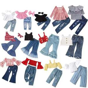 Conjunto de Ropa Casual de Verano para Bebé Niño, Camiseta + Jeans, 2 Piezas, Disfraz Infantil, Pantalones de Mezclilla para Niñas, Traje de Dos Piezas para Niños - Product Image 1