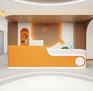 B012 Bureau d'accueil moderne en bois massif simple et luxueux pour hôpital, supermarché, hôtel, établissement de formation - Résistant à la corrosion, caisse - Product Image 5