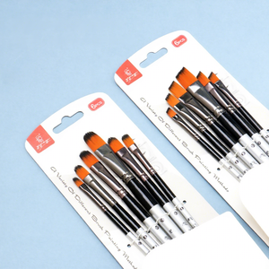 Ensemble de 6 pinceaux en nylon pour dessin, aquarelle et acrylique, double couleur, pour enfants, best-seller transfrontalier - Product Image 3