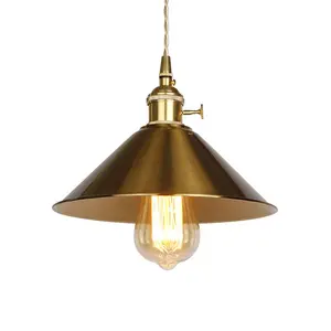 Nordic Minimalist Vintage All Copper Chandelier Brass Pendant Lamp Light For Restaurant Bar Counter Foyer Cloakroom