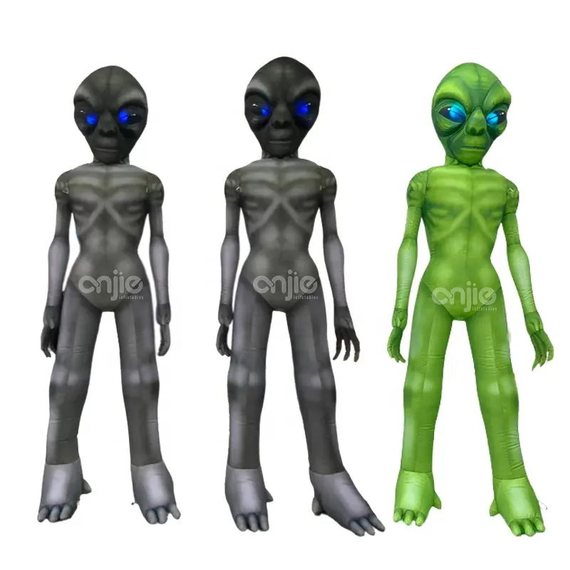3m 10ft açık cadılar bayramı şişme dekorasyon dev yeşil gri çocuklar alien şişme UFO alien