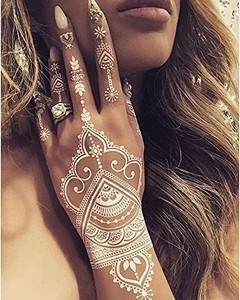 Nueva llegada blanco mano Henna plantilla impermeable de transferencia de agua <span class=keywords><strong>tatuajes</strong></span> temporales de La etiqueta engomada - Product Image 6