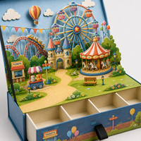 Boîte cadeau en papier rigide 3D personnalisée de luxe avec compartiments à tiroirs pour l'emballage de cadeaux de vacances