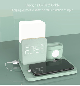 Đế Sạc Nhanh Có Đồng Hồ + Đèn Ngủ + Tai Nghe Nhét Tai/Đồng Hồ Bộ Sạc Không Dây Sạc Nhanh Đồng Hồ Báo Thức - Product Image 5