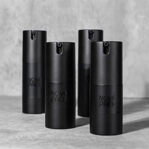 Matte đen không có không khí bơm chai 15ml 30ml 50ml không có không khí chai người đàn ông chăm sóc da bao bì sang trọng <span class=keywords><strong>1oz</strong></span> Mặt Kem Huyết thanh bơm chai - Product Image 3