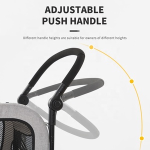 Fabrika doğrudan açık 4 tekerlekler ekstra büyük taşıyıcı köpek büyük köpek için market arabası ayarlanabilir kavrama evcil hayvan arabası - Product Image 4