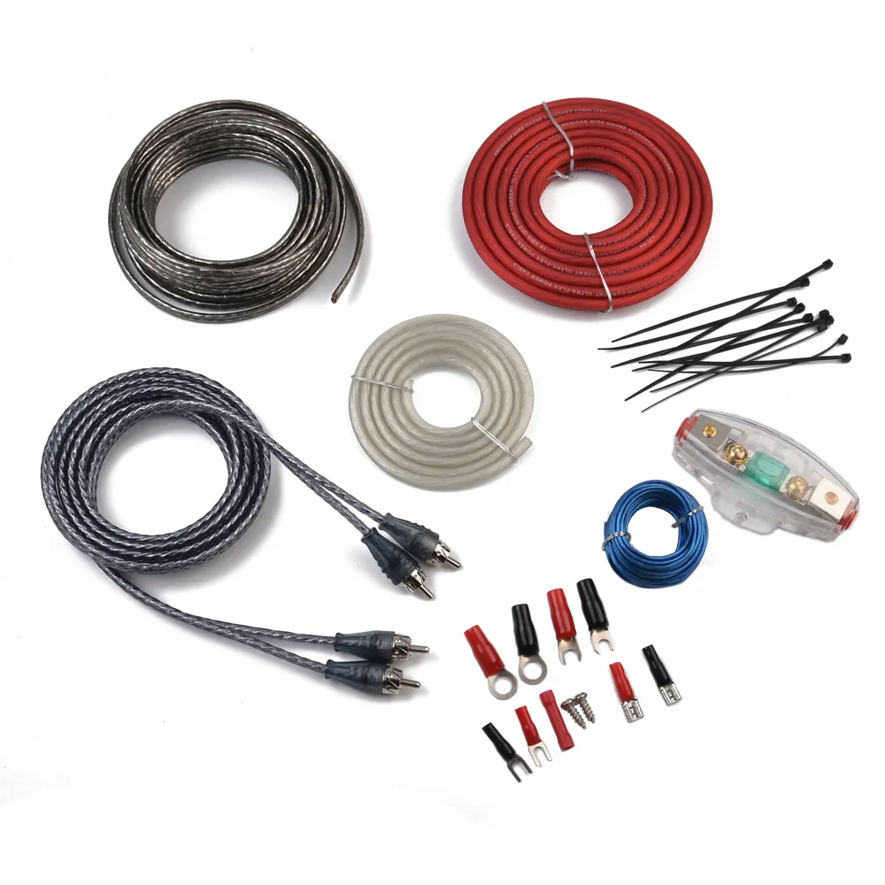 Kit di cavi per amplificatore Subwoofer di alta qualità Car Audio OFC 4 AWG amplificatore installa Kit di cablaggio Kit di cablaggio amplificatore per altoparlanti Audio per auto