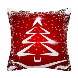 クリスマスの装飾枕ケースは、家の装飾のカスタムデザインのドロップシッピングのための松の木スノーフレークパターンのクッションカバーを提示します