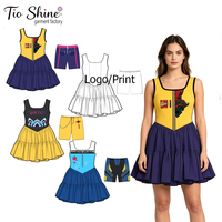 HIPPOKIDS Ensemble de vêtements inspiré des groupes de K-Pop pour filles, robe en tulle avec un short séparé, tenues d'Halloween pour femmes