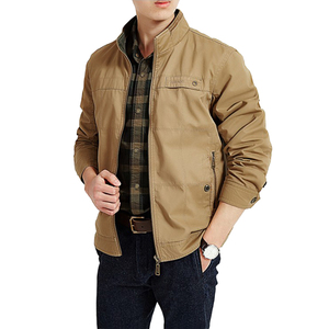 Vestes pour hommes printemps 2021, veste décontractée réversible en coton, kaki, vert armée et marine, vestes chino classiques à double face - Product Image 1