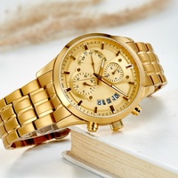 Jam Tangan Pria Mewah Fashion Quartz Chronograph Sport dengan Small Seconds 6 Jarum, Bahan Stainless Steel, Dial Safir, dan Penunjuk Waktu