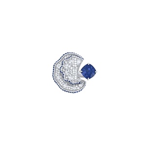 Bague pour femme en argent 925 avec saphir en forme de pétale - Product Image 2