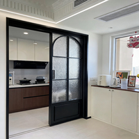 Puerta Corredera Interior Moderna de Tres Vías, Fabricada en China, de Aleación de Aluminio, Resistente al Agua, para Dormitorio, Cocina, Bodega, Hotel