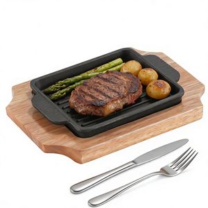 Thickened Cast Iron Western Steak <b>BBQ</b> Pan Korean Style <b>Grilled</b> Meat Home Commercial Non-Stick Gas Induction Cooker Cast Iron - Product Image 3