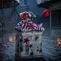Nouvelle Décoration Animatronique Effrayante pour Halloween : Accessoire de Clown à Activation par Mouvement pour Fêtes et Parcs à Thème