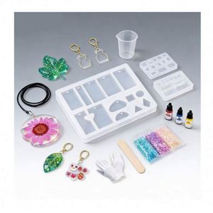 Kit de Silicona para Hacer Joyas TOYSRUNNER con Moldes de Silicona UV de Curado Rápido y Transparentes para Llaveros, Flores y Colgantes - Product Image 1