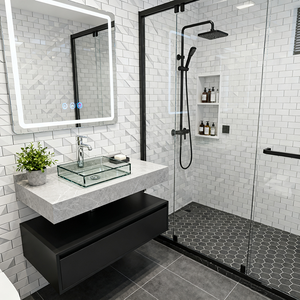 Boîtier de cabine de <span class=keywords><strong>douche</strong></span> sur pied sans cadre personnalisé OEM, porte coulissante de l'écran de <span class=keywords><strong>douche</strong></span> en verre trempé de 8mm-Approvisionnement direct d'usine - Product Image 2