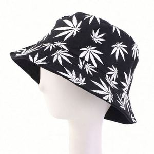 Wholesale Double Layer Bucket Hat Summer Hate Women Beach Colorful <b>Leaf</b> Bucket Cap for Sun Cap - Product Image 3