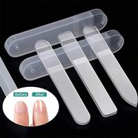 NA034 Tamax Lime à ongles en verre cristal double face carrée, polissoir à ongles aiguisé, outils de manucure pour usage commercial et domestique, emballage en sachet OPP