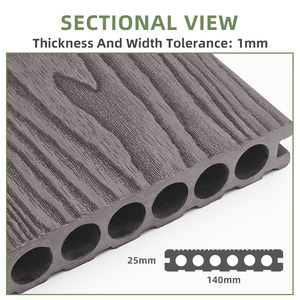 25 mét dày ngoài trời <span class=keywords><strong>WPC</strong></span> decking <span class=keywords><strong>Board</strong></span> chống ăn mòn sàn cho biệt thự sân thượng - Product Image 5