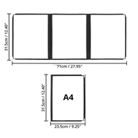 Yimi Yimi-112703 Porte-menu A4 en PU+PVC tendance pour restaurant et café, couverture continue 3 pages