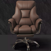 Chaise de patron moderne en cuir, chaise d'ordinateur pour bureau à domicile, confortable pour une longue séance, chaise de bureau avec fonction de massage, réglable