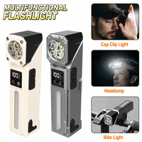 Lampe frontale à LED COB pivotante à 90 degrés, multifonctionnelle, avec détecteur de mouvement, portable, étanche, lampe de vélo rechargeable, lampe de travail
