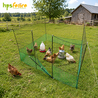Clôture HPS ODM OEM non électrique en maille noire et verte pour poulets, installation facile, contrôle du territoire libre pour poulailler et pelouse