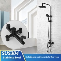 Robinet de douche en céramique à poignée unique, noir brossé, eau chaude et froide, jet de pluie doux, ensemble de douche, vente en gros directe du fabricant