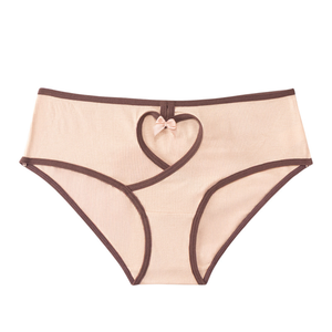 Braguitas de algodón acanalado de cintura baja para mujer, con recorte de corazón, logotipo personalizado, tallas grandes 1XL-4XL, en stock de fábrica en China - Product Image 5