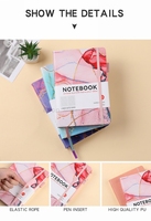 Carnets personnalisés en cuir PU rigide à pois marbrés, avec impression de logo sur mesure, pour agenda et journal