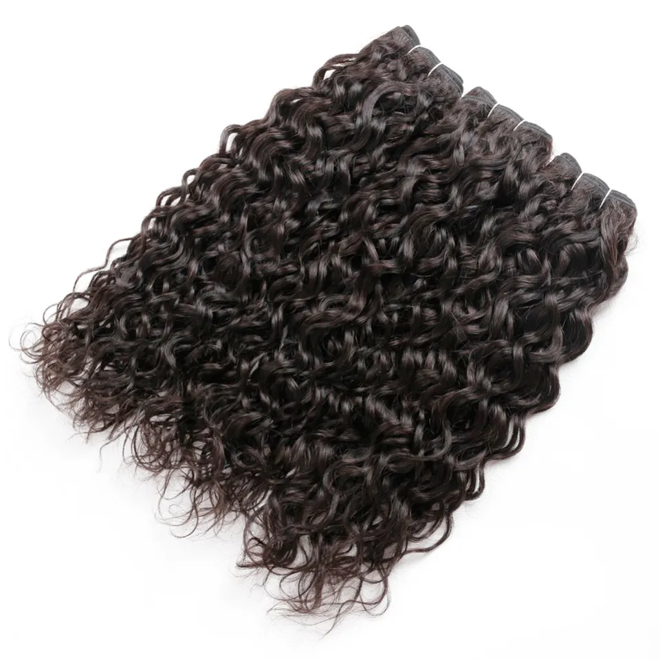 Water Wave Human Hair Bundles 28 30 Inch 4 Bundles Deal Raw Indian Hair Wet And Wavy Bundles Curly Remy Hair Extension